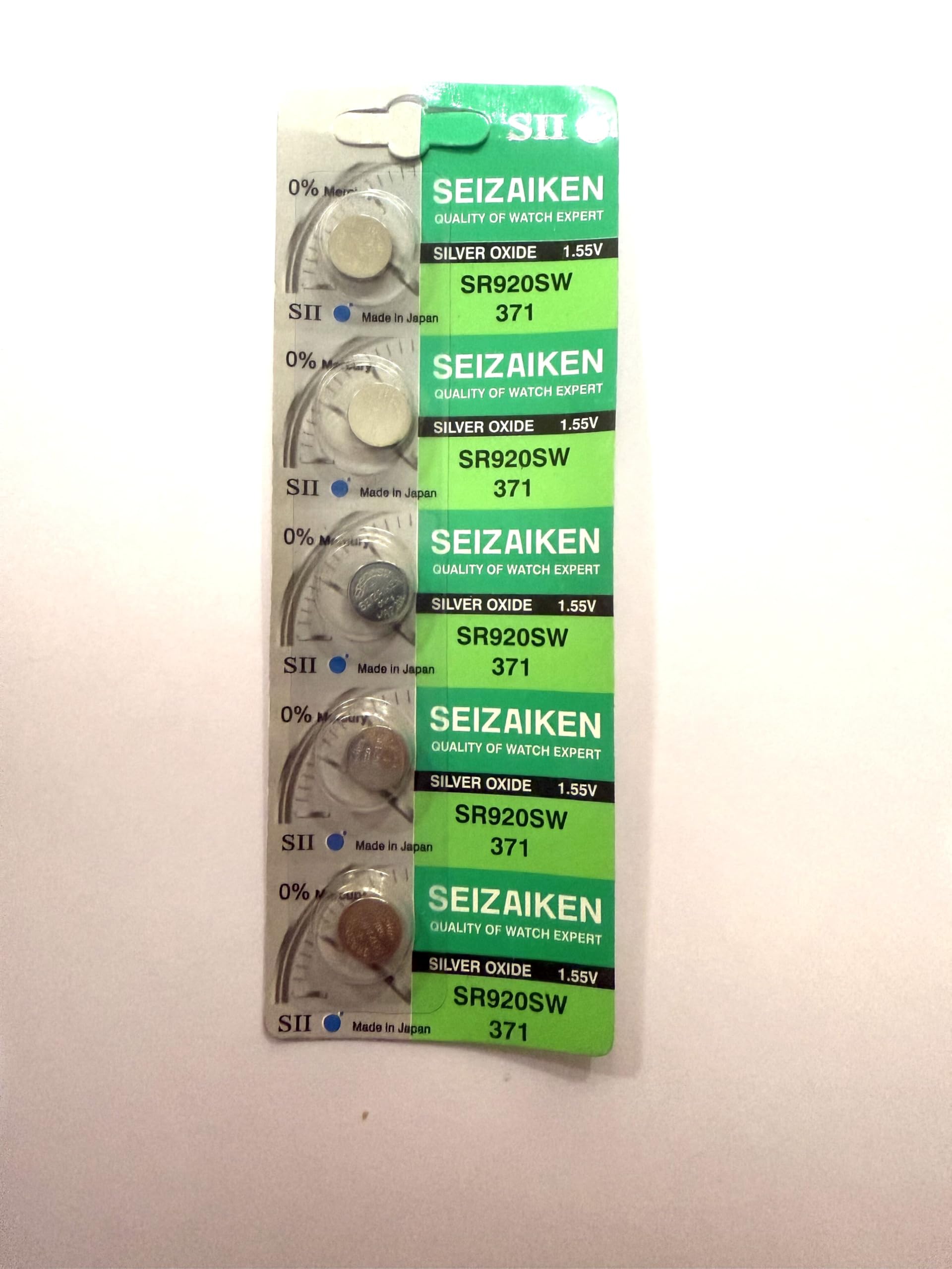 セラッチ専用 Seizaiken Silver Oxide Watch Batteries SR920SW 371, 1.55V, Set of